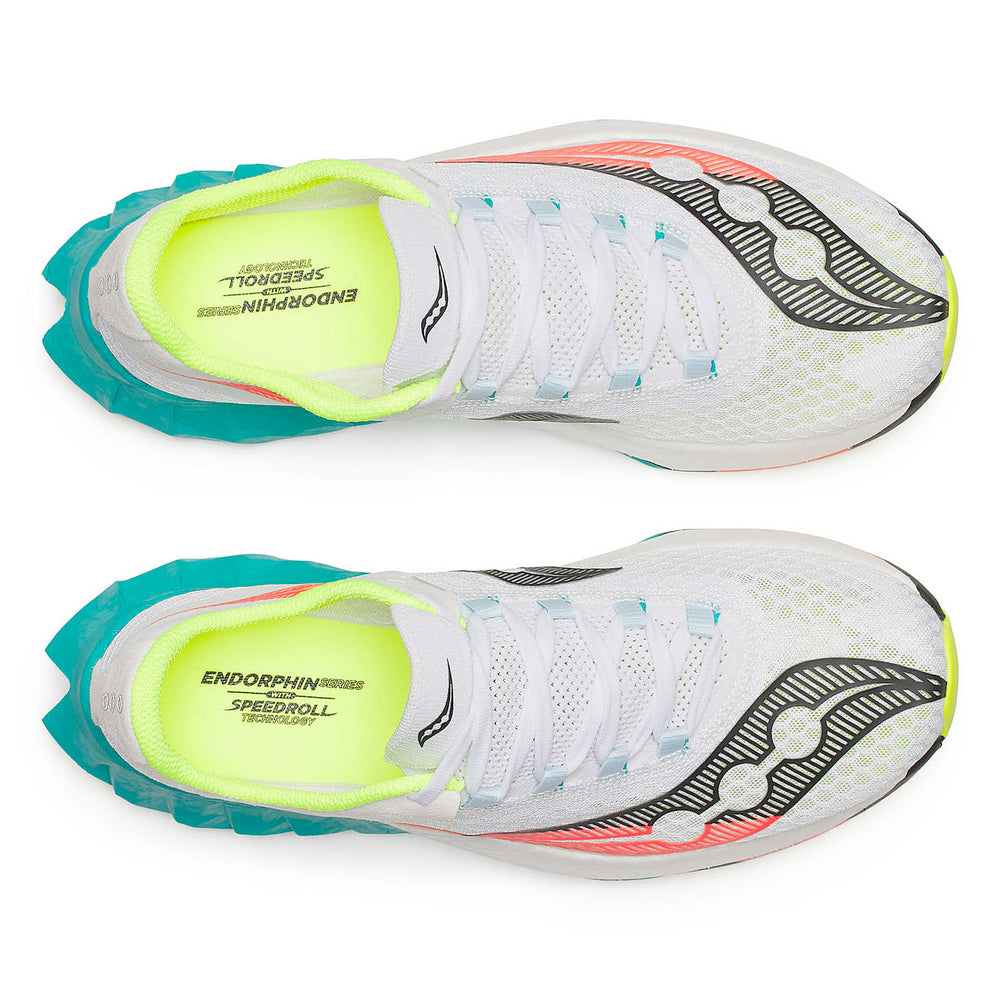 Saucony Men's Endorphin Pro 4 Running Shoes White / Mutant - achilles heel