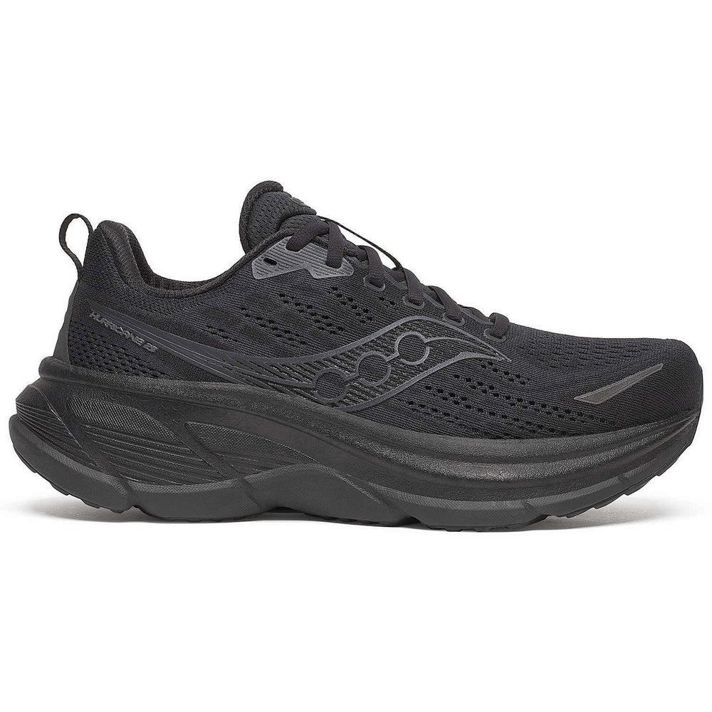 Saucony Men's Hurricane 25 Running Shoes Triple Black - achilles heel