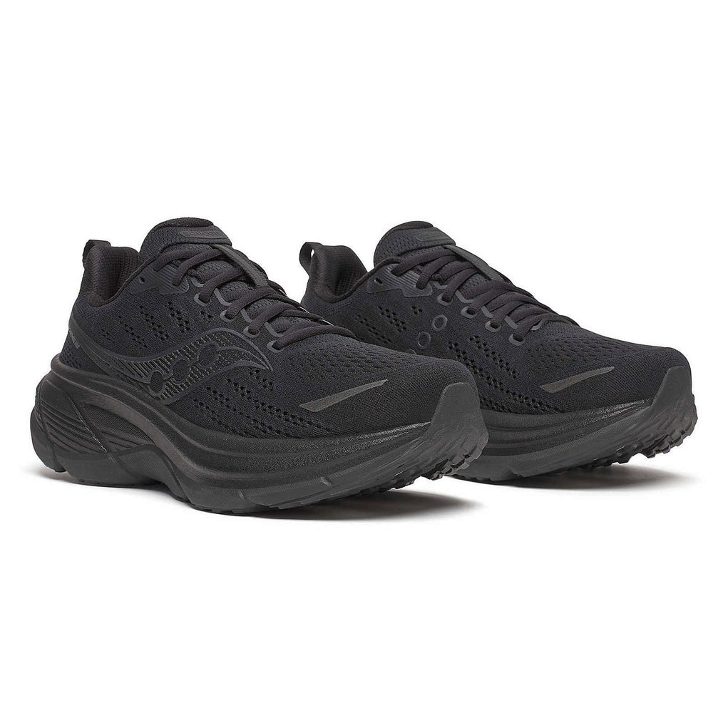 Saucony Men's Hurricane 25 Running Shoes Triple Black - achilles heel