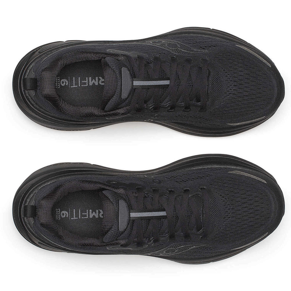 Saucony Men's Hurricane 25 Running Shoes Triple Black - achilles heel