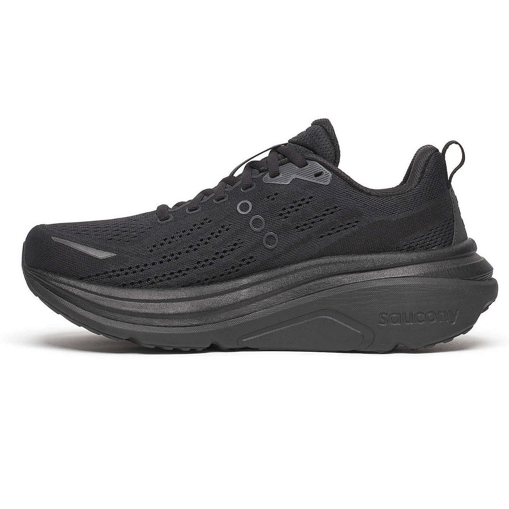Saucony Men's Hurricane 25 Running Shoes Triple Black - achilles heel