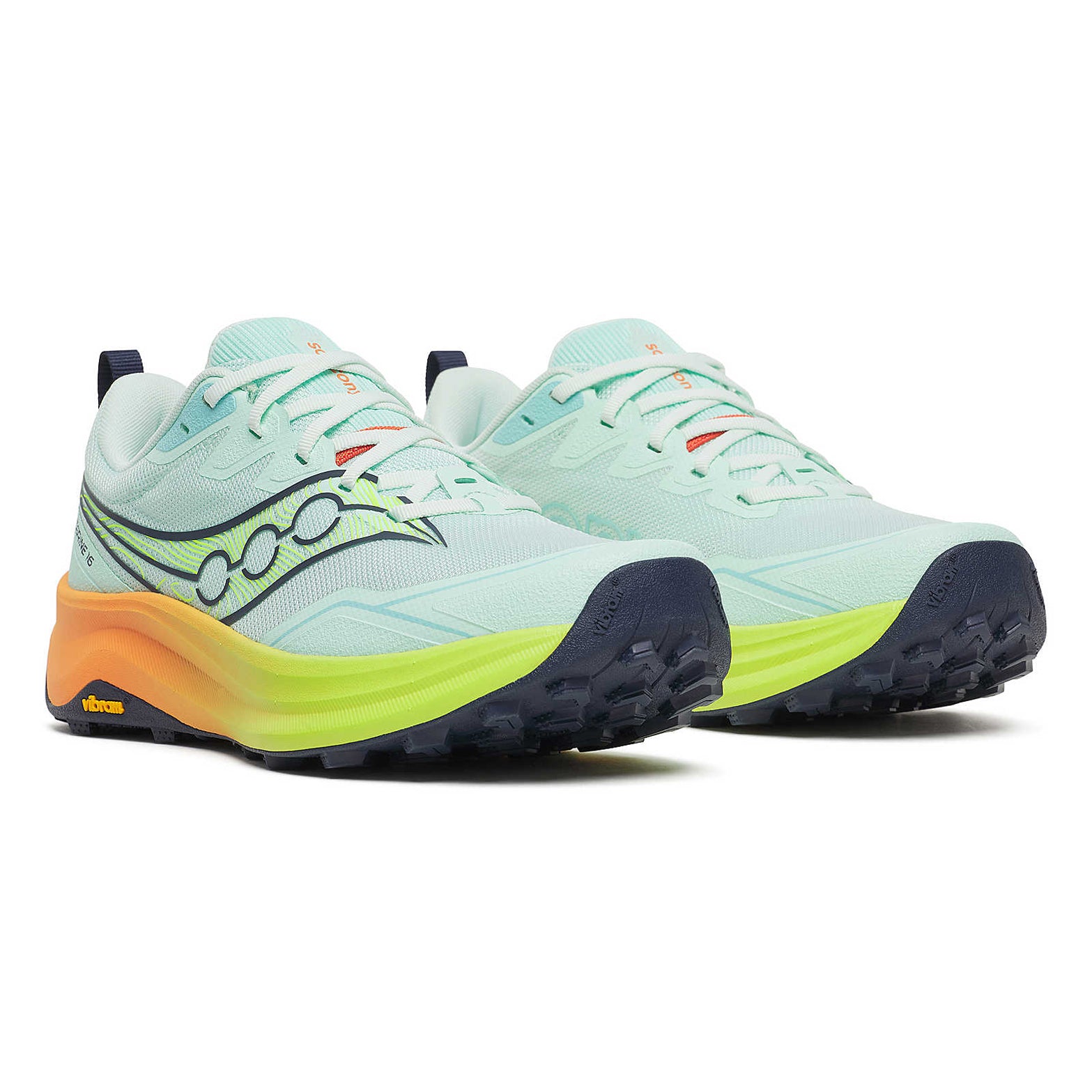 Women's Peregrine 16 Trail Running Shoes Aqua / Citron
