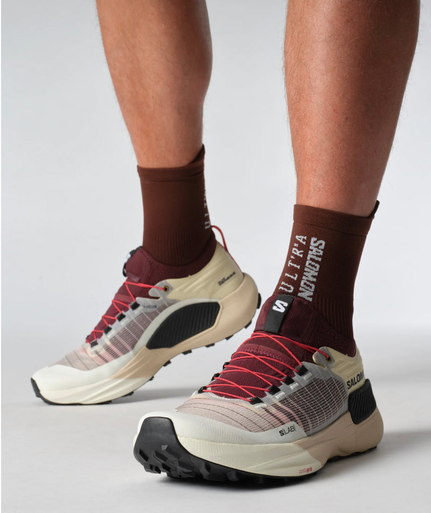 Salomon S/LAB Genesis Trail Running Shoes Vanilla Ice / Decadent Chocolate / Black - achilles heel