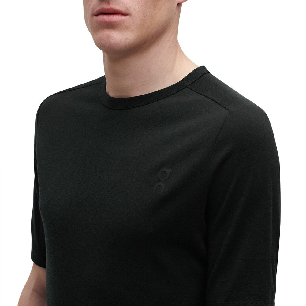 On Men's Merino Tee Black - achilles heel