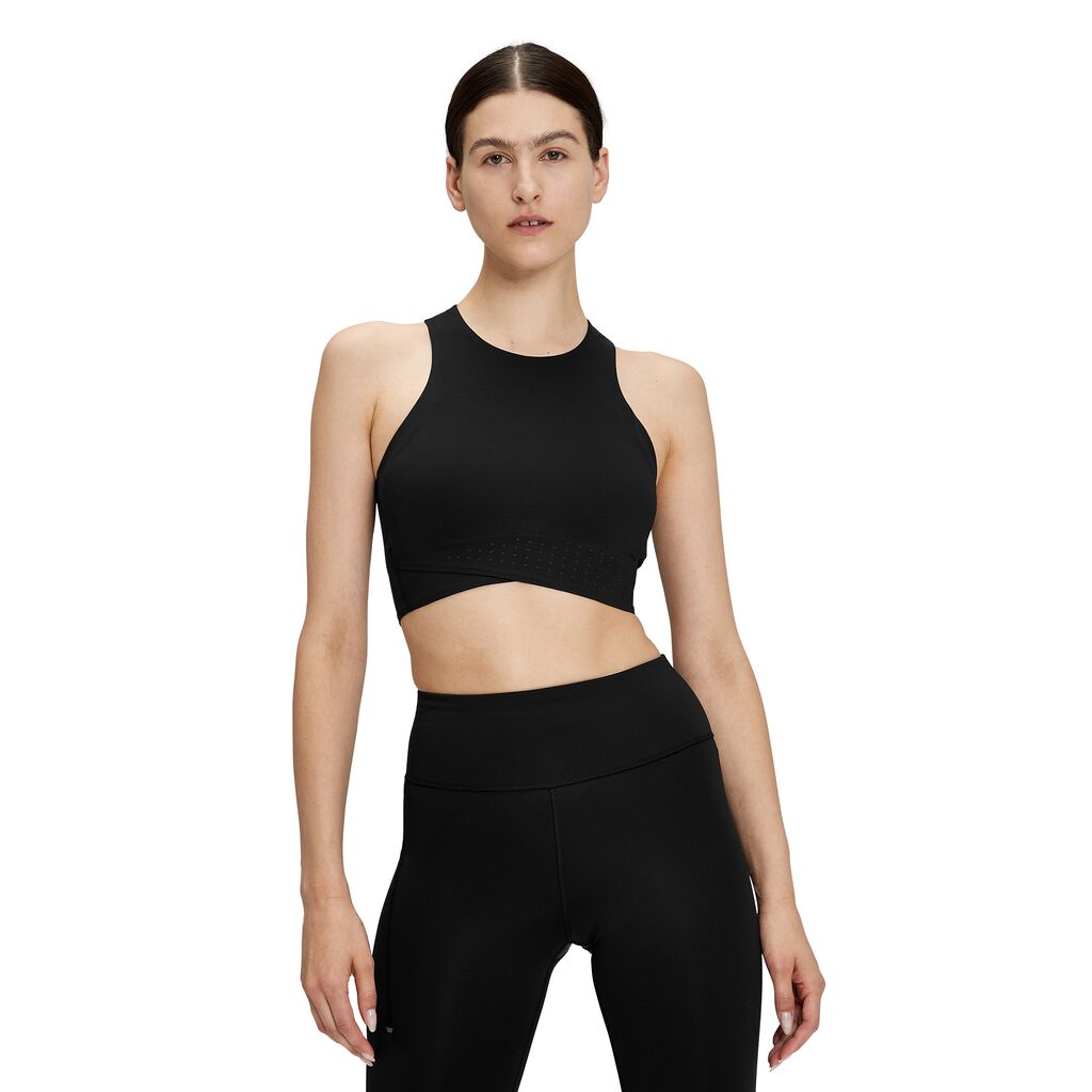 On Women's Race Crop Black / Shadow - Achilles Heel