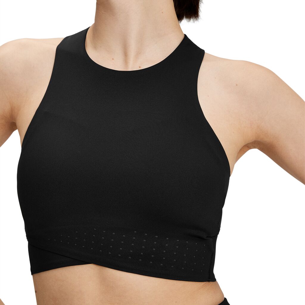 On Women's Race Crop Black / Shadow - Achilles Heel