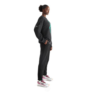 On Women's Graphic Club Crew Black / Mint - achilles heel
