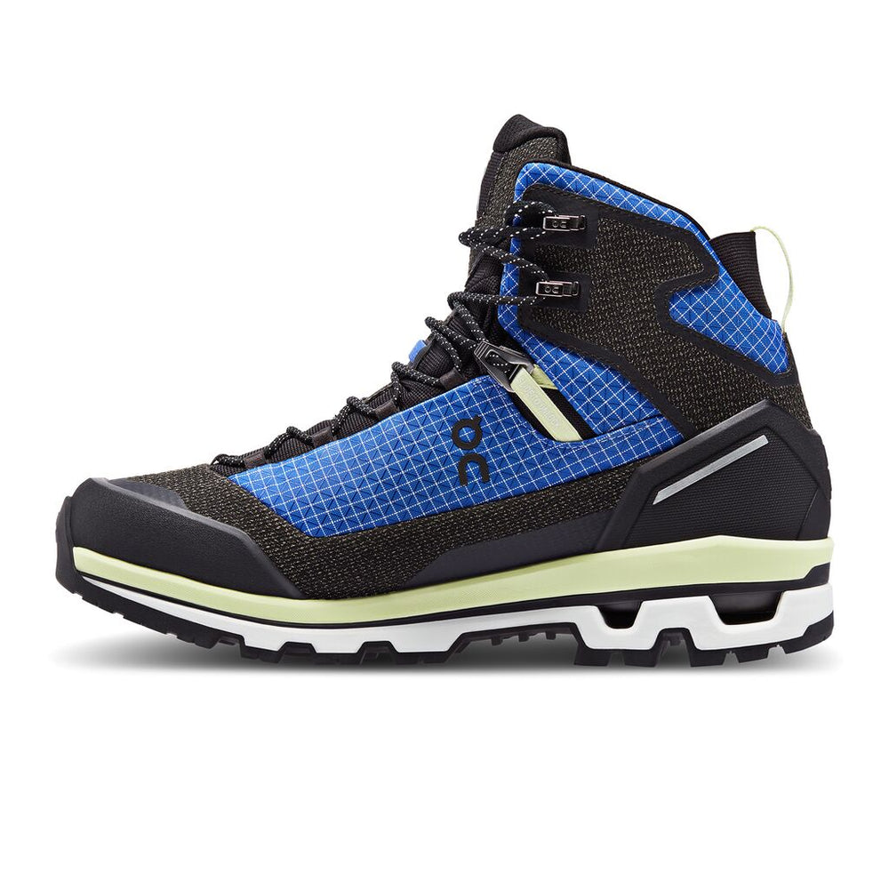 On Men's Cloudalpine Waterproof Walking Boots Cobalt / Limelight - achilles heel