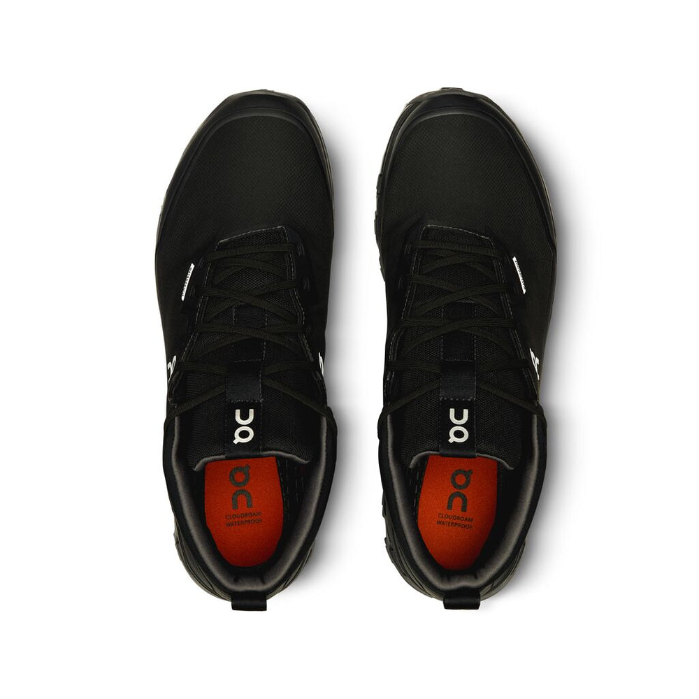 On Men's Cloudroam Waterproof Trail Walking Boots Black / Eclipse - achilles heel