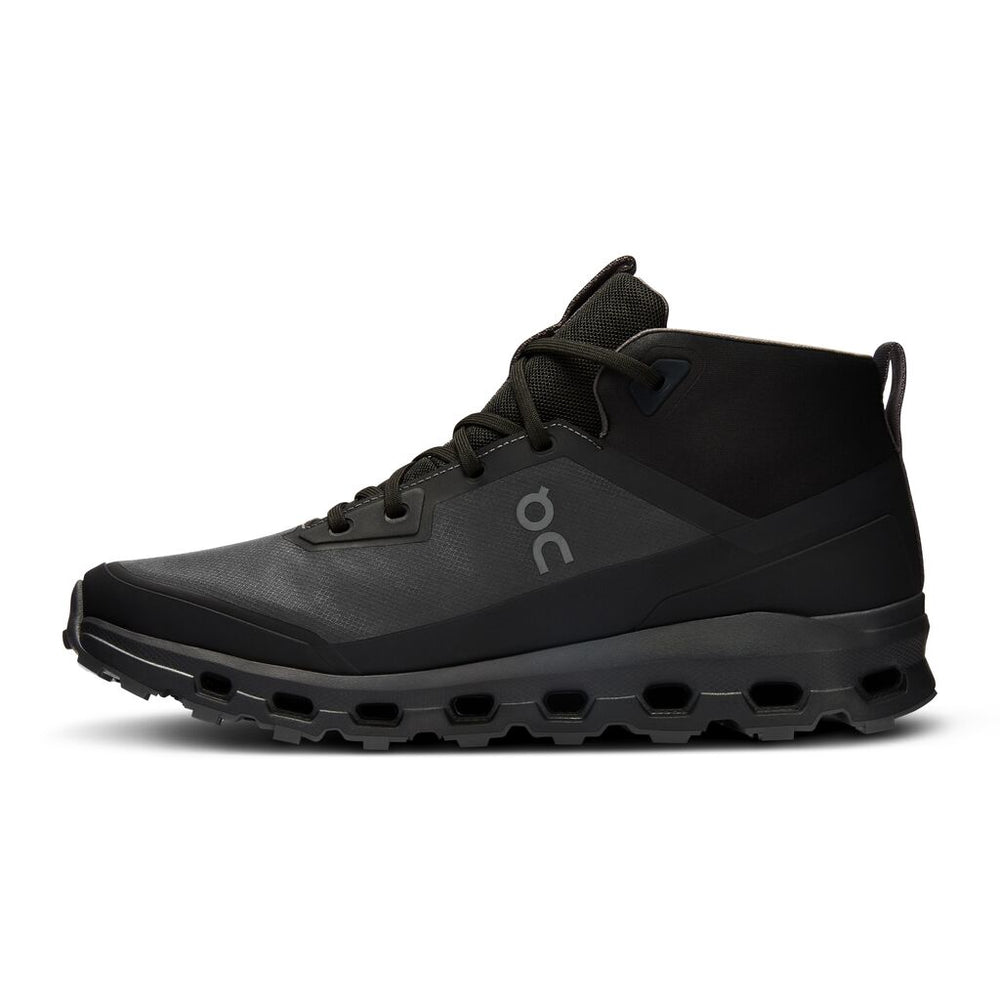 On Men's Cloudroam Waterproof Trail Walking Boots Black / Eclipse - achilles heel