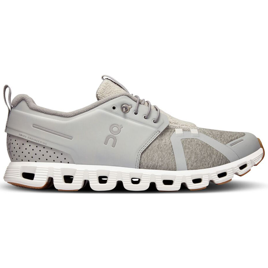 On Men's Cloud 5 Terry Shoes Glacier / White - achilles heel