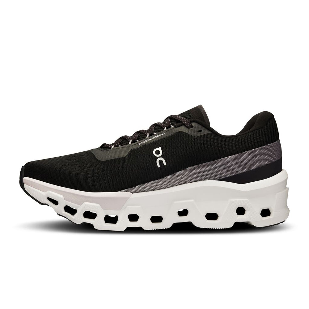 On Men's Cloudmonster 2 Running Shoes Black / Frost - achilles heel