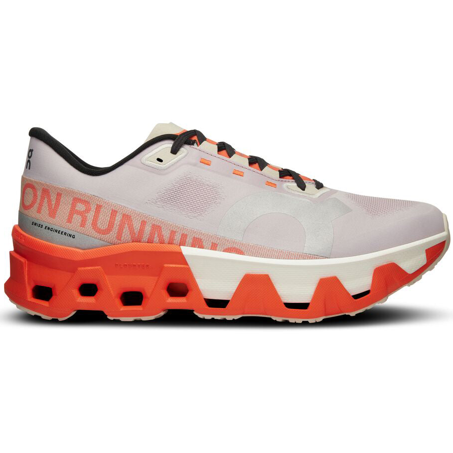 On Men's Cloudmonster Hyper Running Shoes Mauve / Flame - achilles heel