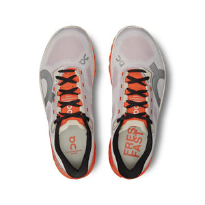 On Men's Cloudmonster Hyper Running Shoes Mauve / Flame - achilles heel