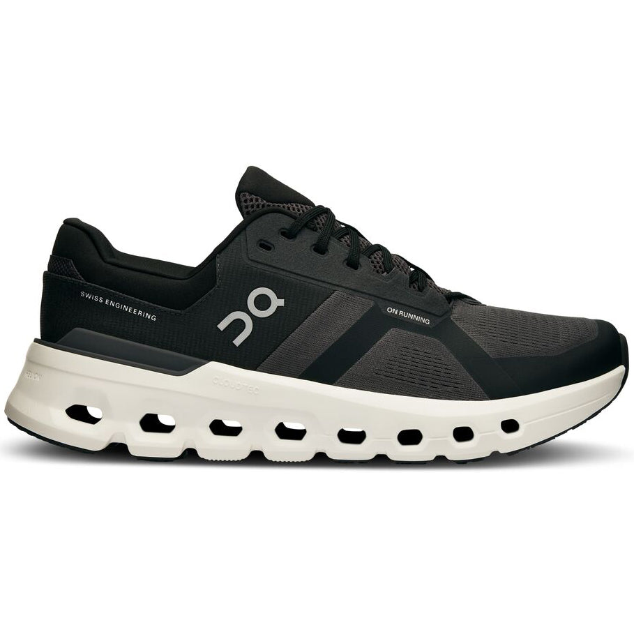 On Men's Cloudrunner 2 Wide Fit Running Shoes Eclipse / Black - achilles heel