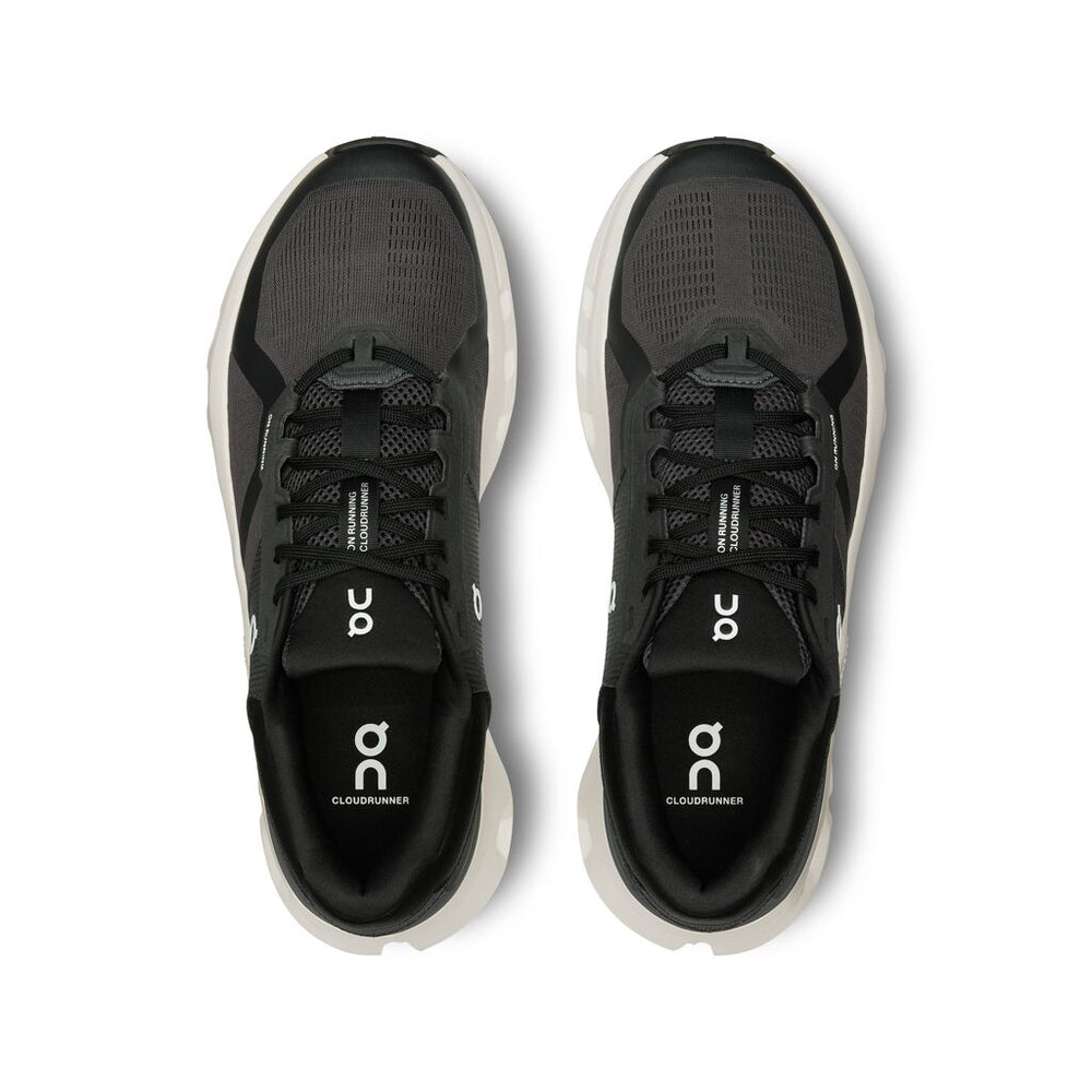 On Men's Cloudrunner 2 Wide Fit Running Shoes Eclipse / Black - achilles heel