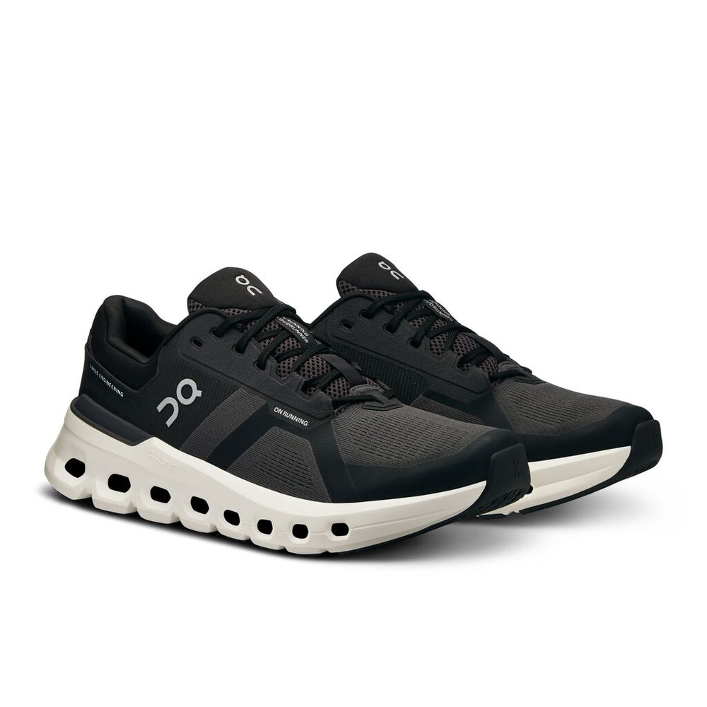 On Men's Cloudrunner 2 Wide Fit Running Shoes Eclipse / Black - achilles heel