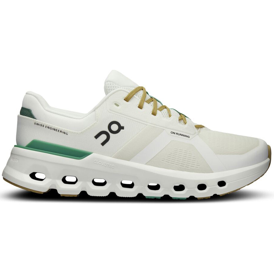 On Men's Cloudrunner 2 Running Shoes Undyed / Green - achilles heel