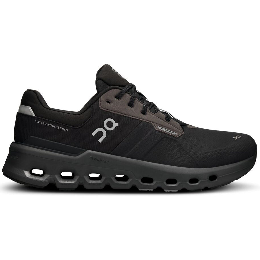 On Men's Cloudrunner 2 Waterproof Running Shoes Magnet / Black - achilles heel