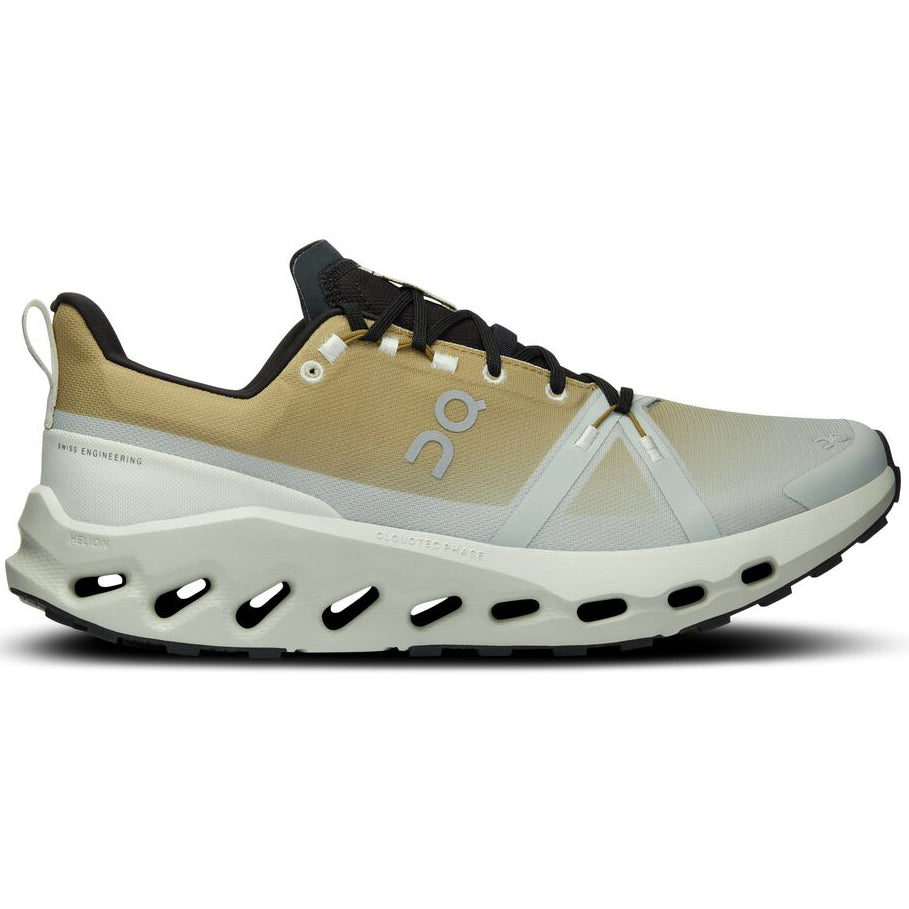 On Men's Cloudsurfer Trail Waterproof Running Shoes Safari / Mineral - achilles heel