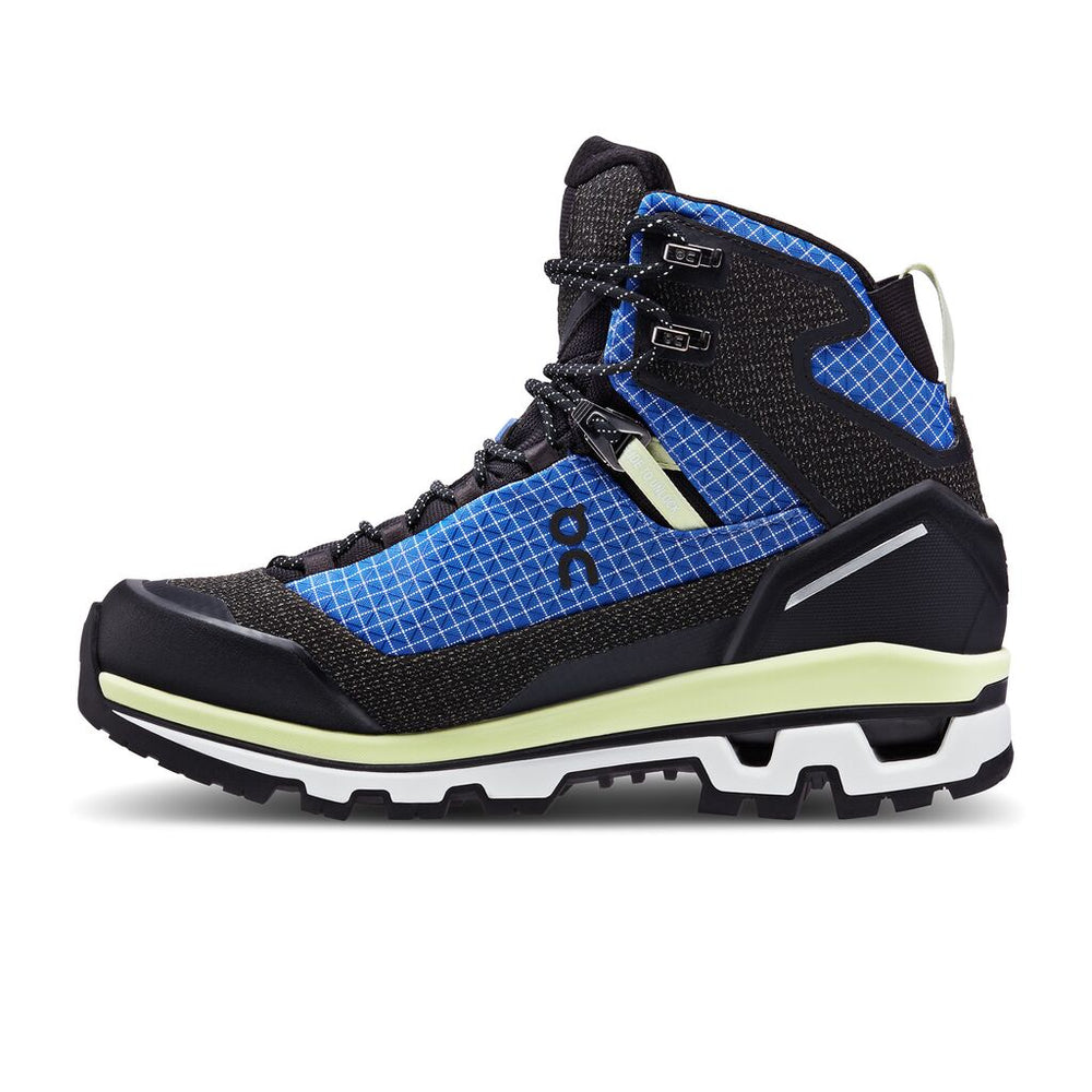 On Women's Cloudalpine Waterproof Walking Boots Cobalt / Limelight - achilles heel