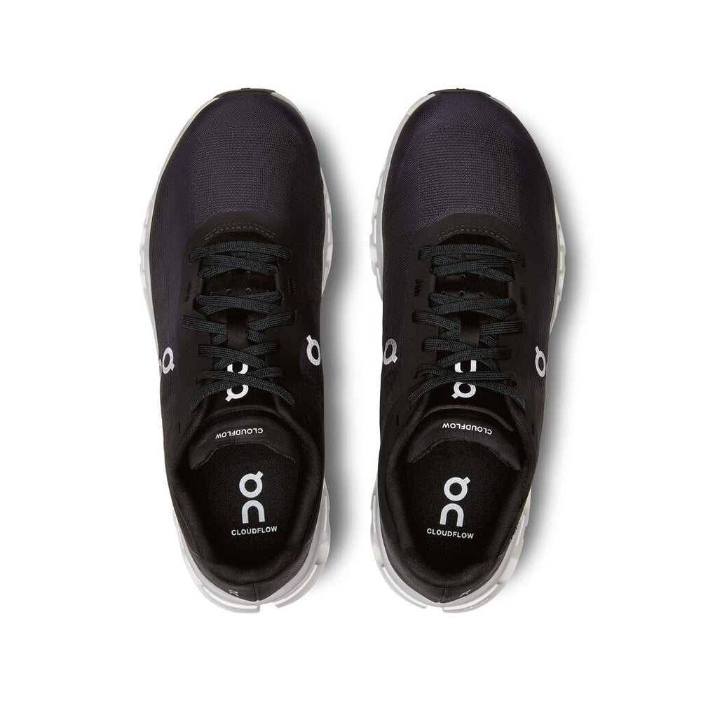 On Women's Cloudflow 4 Running Shoes Black / White - achilles heel