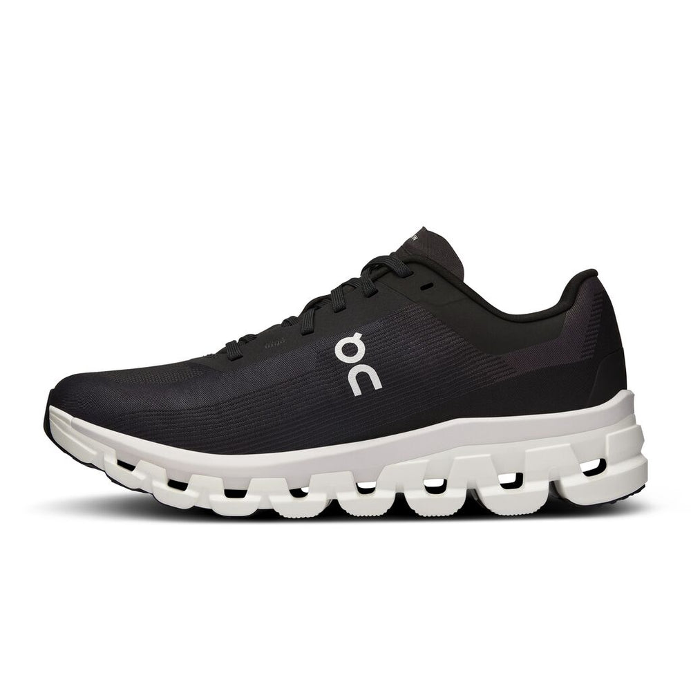 On Women's Cloudflow 4 Running Shoes Black / White - achilles heel