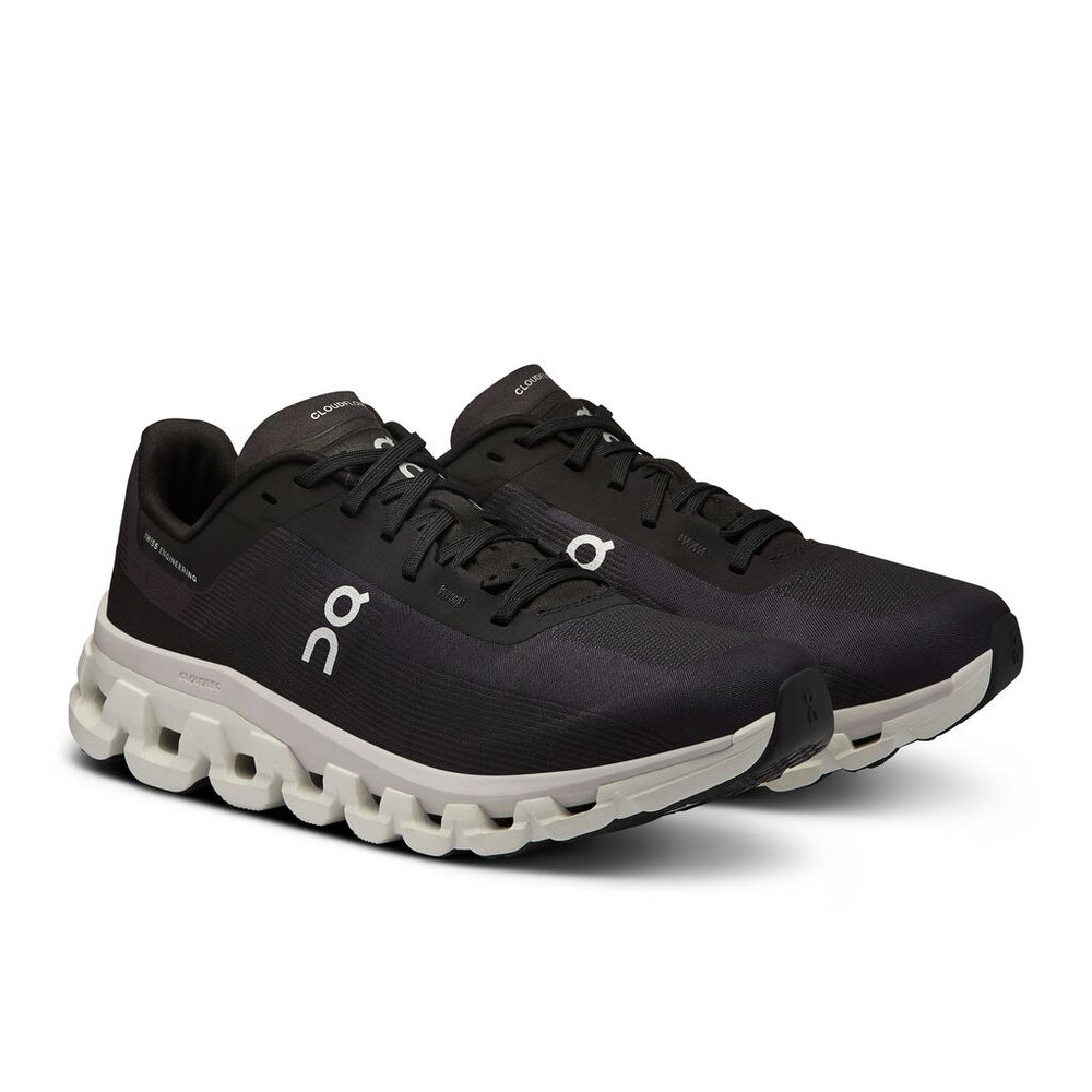 On Women's Cloudflow 4 Running Shoes Black / White - achilles heel