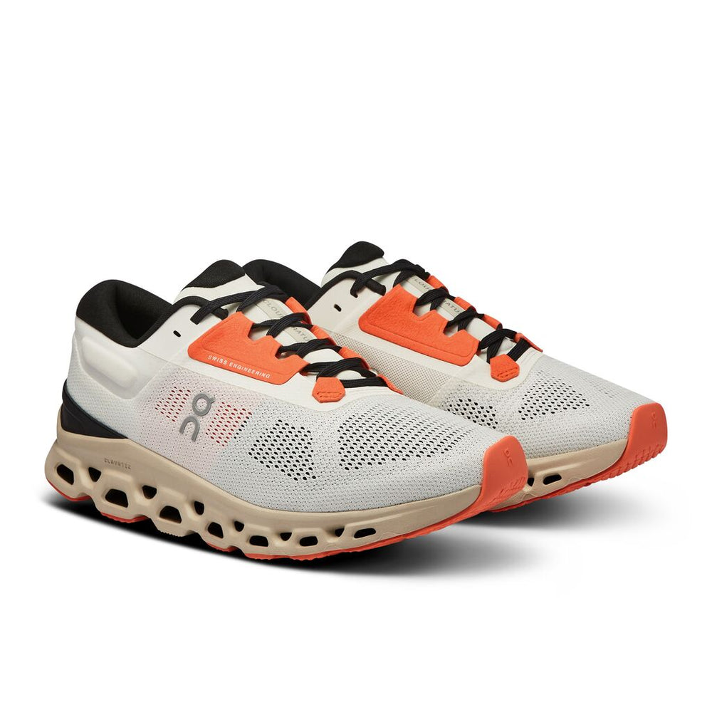 On Women's Cloudstratus 3 Running Shoes Undyed-White / Sand - achilles heel