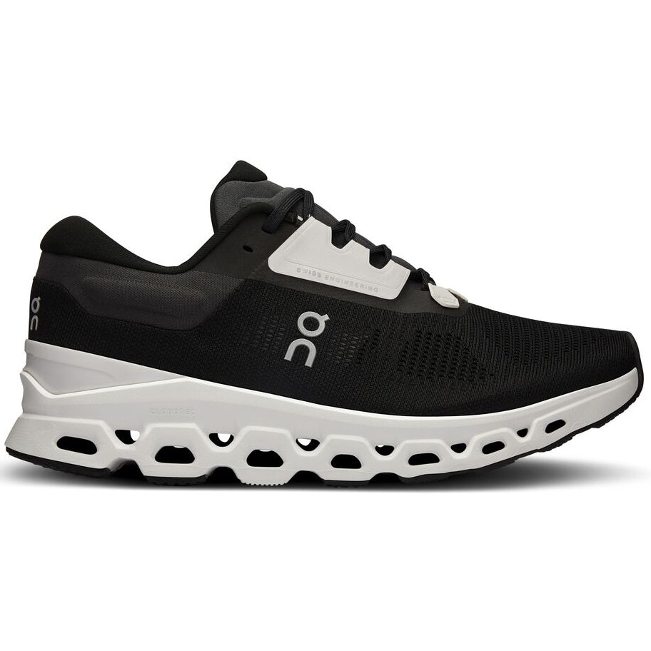 On Women's Cloudstratus 3 Running Shoes Black / Frost - achilles heel