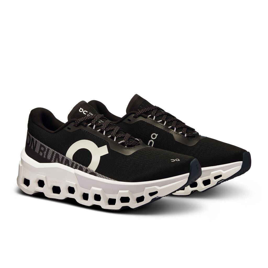 On Women's Cloudmonster 2 Running Shoes Black / Frost - Achilles Heel