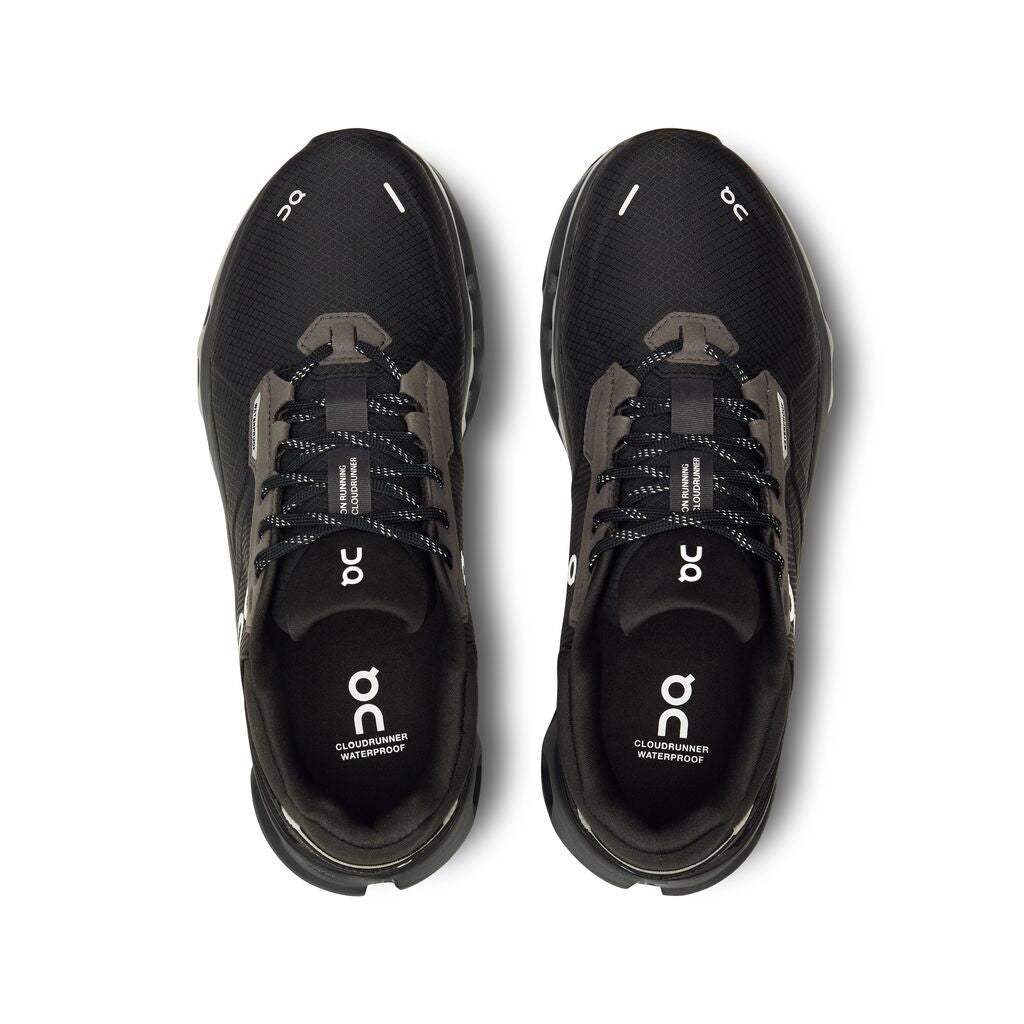 On Women's Cloudrunner 2 Waterproof Running Shoes Magnet / Black - Achilles Heel