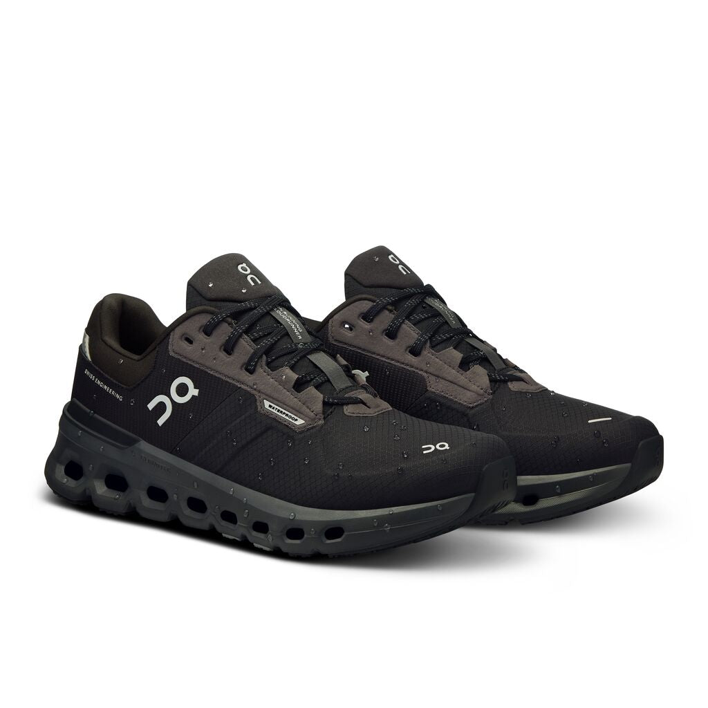 On Women's Cloudrunner 2 Waterproof Running Shoes Magnet / Black - Achilles Heel
