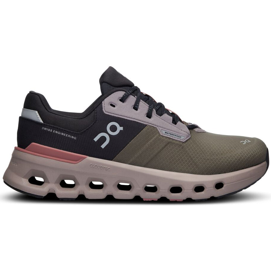 On Women's Cloudrunner 2 Waterproof Running Shoes Olive / Mahogany - Achilles Heel