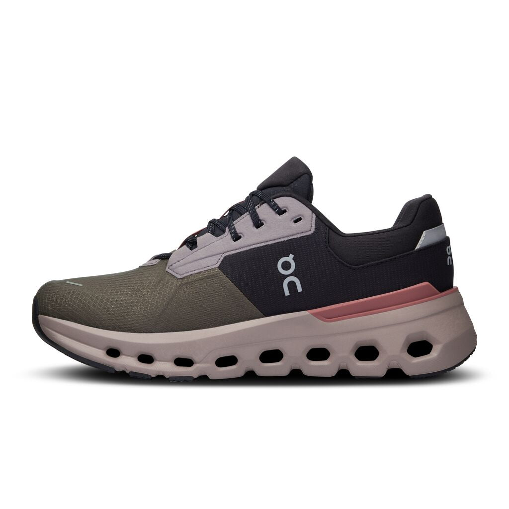 On Women's Cloudrunner 2 Waterproof Running Shoes Olive / Mahogany - Achilles Heel