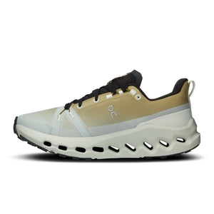 On Women's Cloudsurfer Trail Waterproof Running Shoes Safari / Mineral - achilles heel