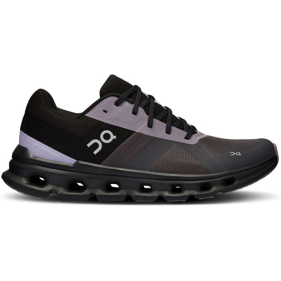 On Men's Cloudrunner Running Shoes Iron / Black - achilles heel