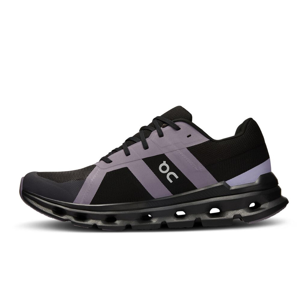 On Men's Cloudrunner Running Shoes Iron / Black - achilles heel