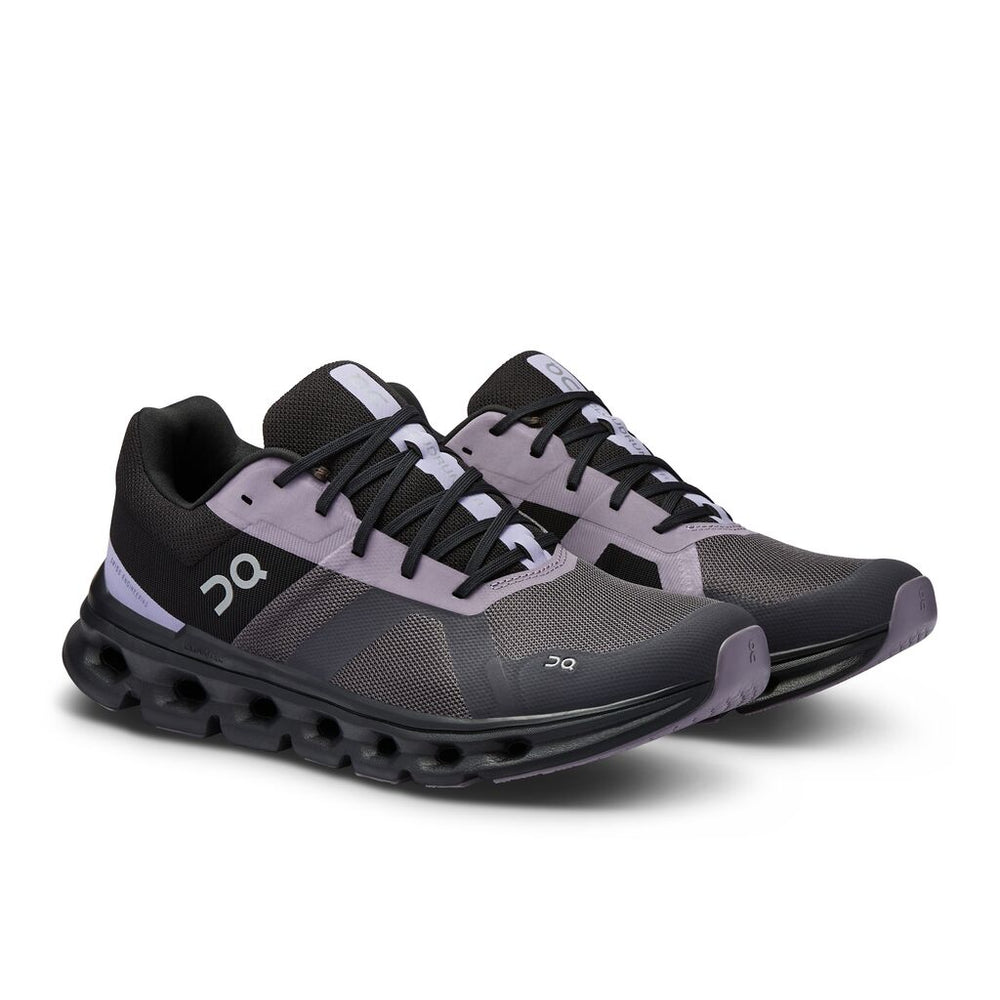 On Men's Cloudrunner Running Shoes Iron / Black - achilles heel
