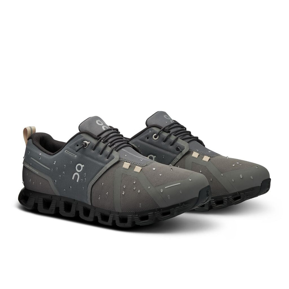 On Men's Cloud 5 Waterproof Running Shoes Asphalt / Magnet - achilles heel