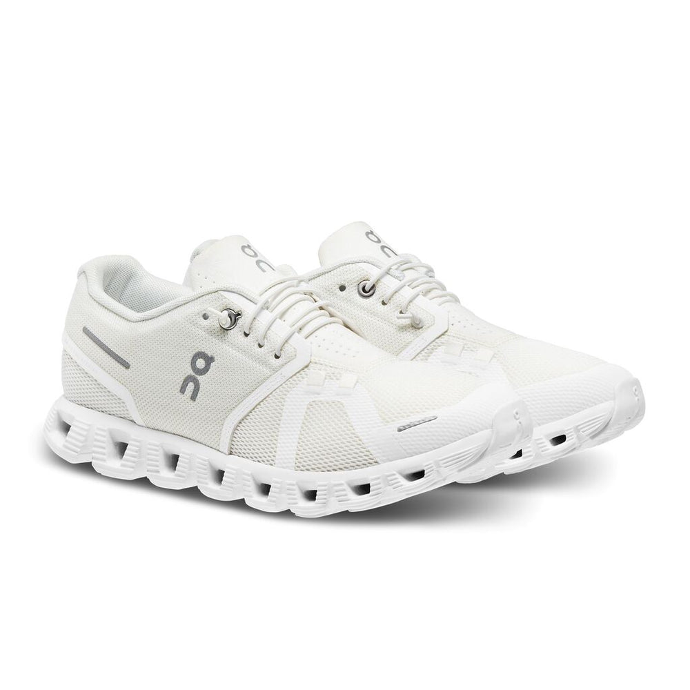 On Women's Cloud 5 Running Shoes Undyed White / White - achilles heel