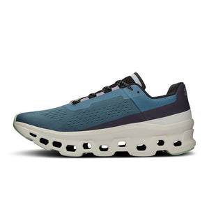 On Women's Cloudmonster Running Shoes Dust / Vapor - achilles heel