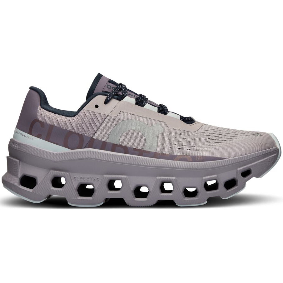 On Women's Cloudmonster Running Shoes Pearl / Arctic - achilles heel