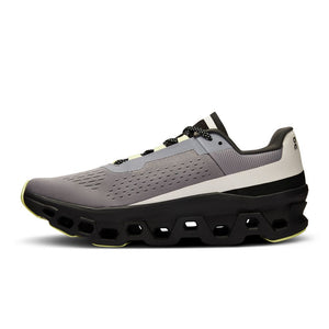On Men's Cloudmonster Running Shoes Fossil / Magnet - achilles heel