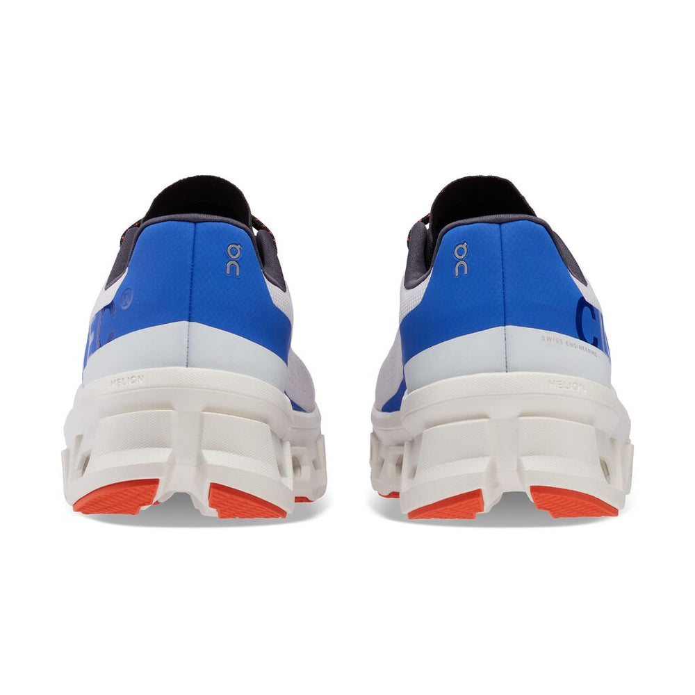 On Women's Cloudmonster Running Shoes Frost / Cobalt - achilles heel