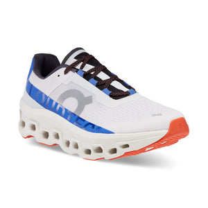 On Women's Cloudmonster Running Shoes Frost / Cobalt - achilles heel