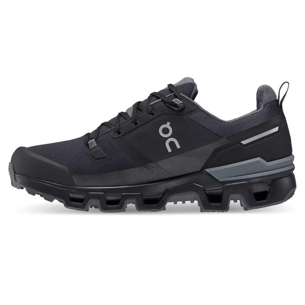 On Men's Cloudwander Waterproof Walking Shoe Black / Eclipse - achilles heel