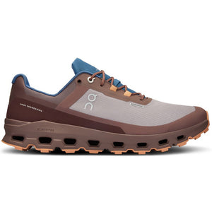 On Men's Cloudvista Waterproof Trail Running Shoes Zinc / Grape - achilles heel