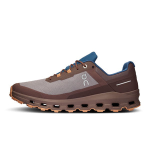 On Men's Cloudvista Waterproof Trail Running Shoes Zinc / Grape - achilles heel