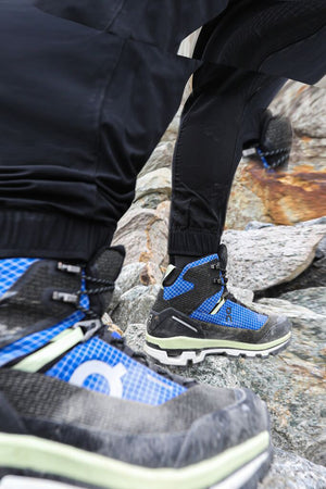 On Men's Cloudalpine Waterproof Walking Boots Cobalt / Limelight - achilles heel
